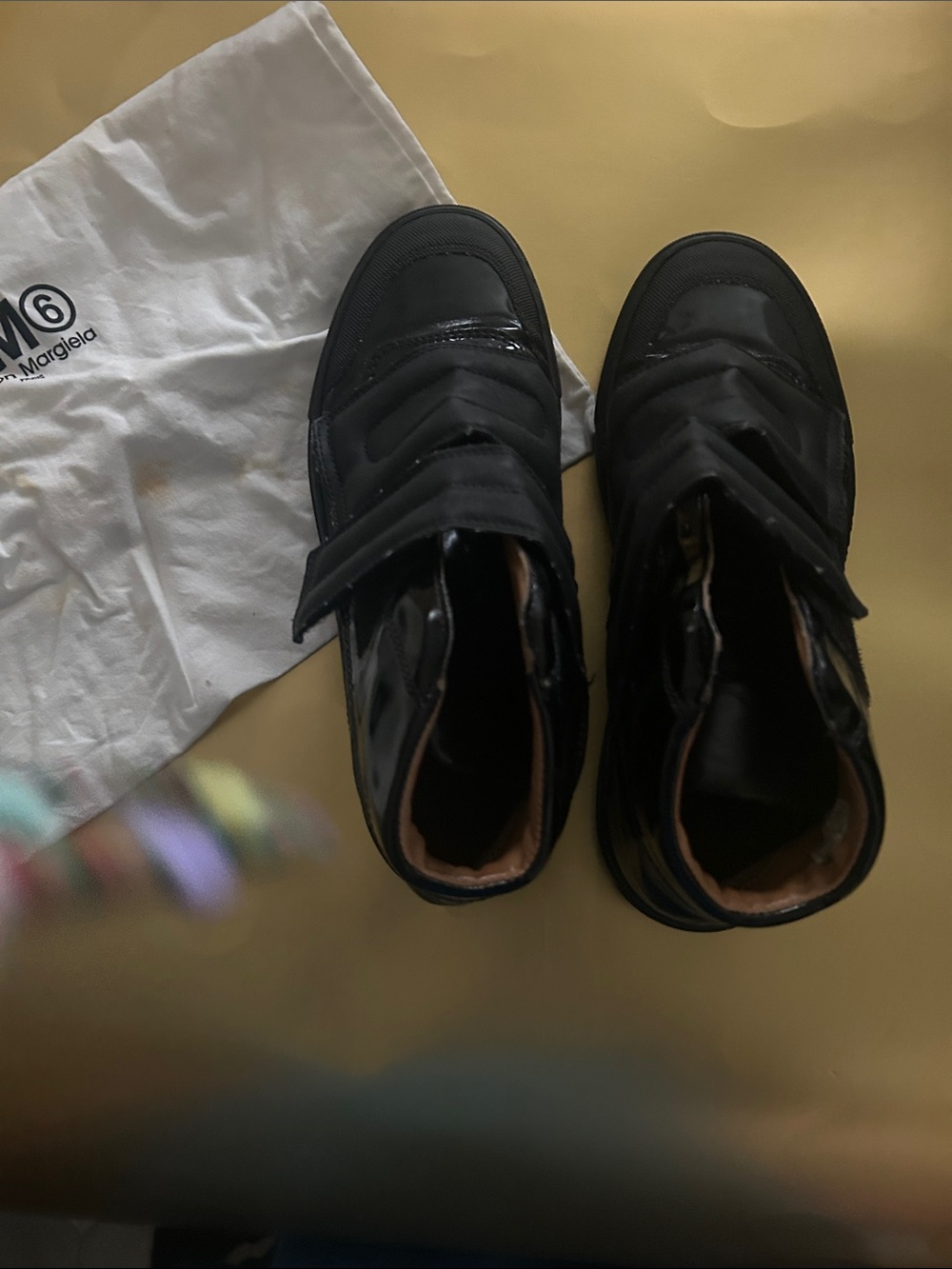 MM6 Maison Martin Margiela Black High-Top Velcro Boots